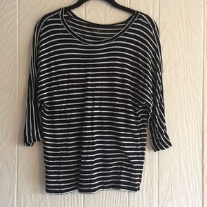LOFT ⭐️ Black & White Striped Top
